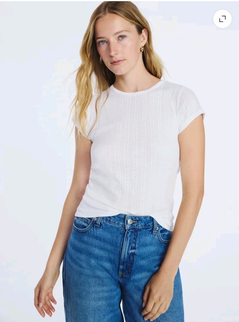 New FREE ASSEMBLY Classic White Scoop Neck SS Lady's Top Shirt XXL 20 Plus